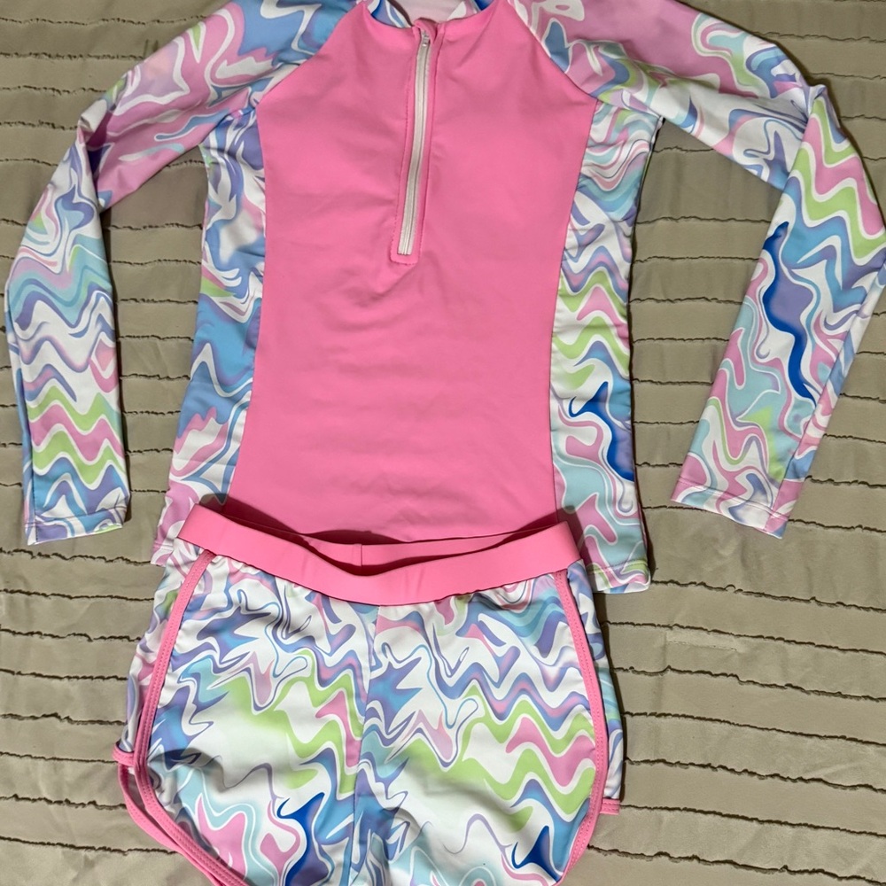 Pink and Multicolor Kids Swim Set